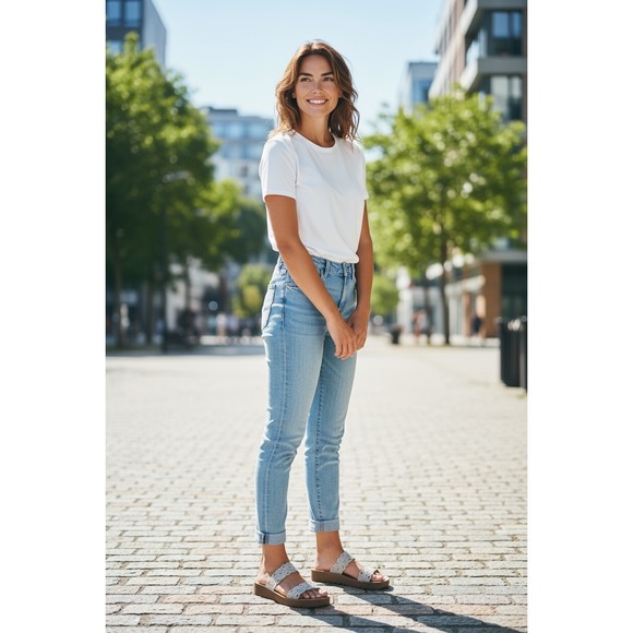 Soda Shoes - Soda Vienna-S Women's Sandals Slides Faux Leather Cutout Details Size 7.5